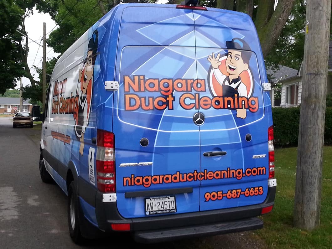 Niagara Duct Cleaning technician cleaning residential air ducts Niagara Duct Cleaning technician cleaning residential air ducts